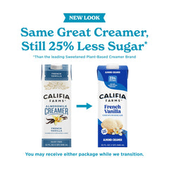 Califia Farms creamer pouring into coffee with smooth blend benefit