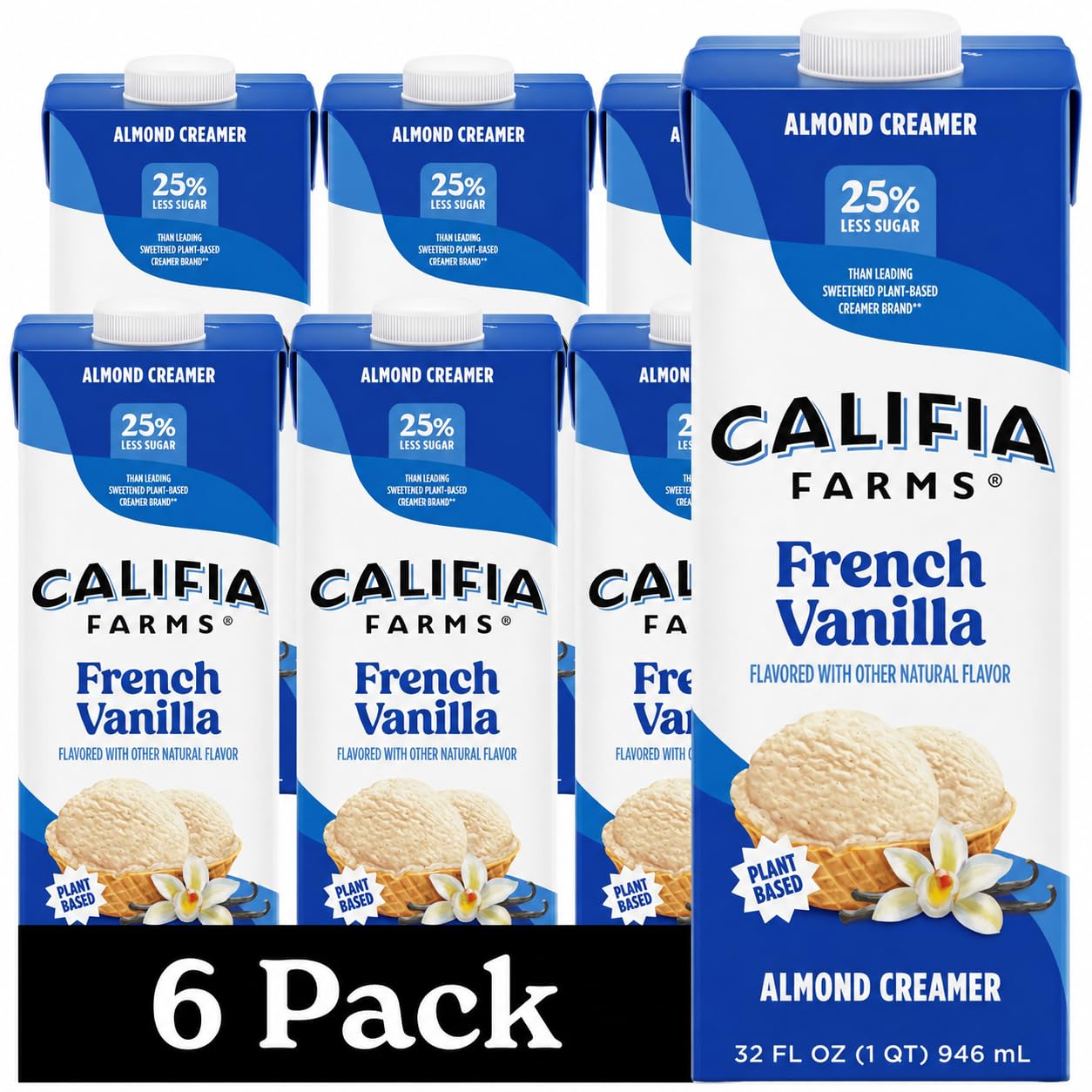 Califia Farms front packaging showing label and serving size benefits