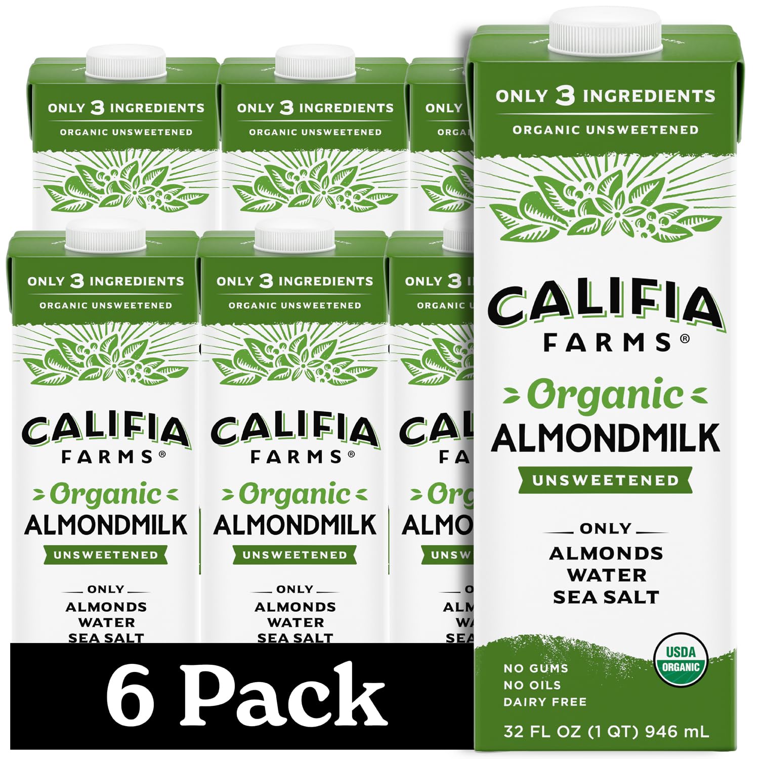 Califia Farms front packaging showing 32 oz carton for pantry stocking