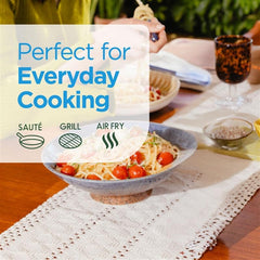 California Olive Ranch greasing an air fryer basket to prevent sticking and save oil