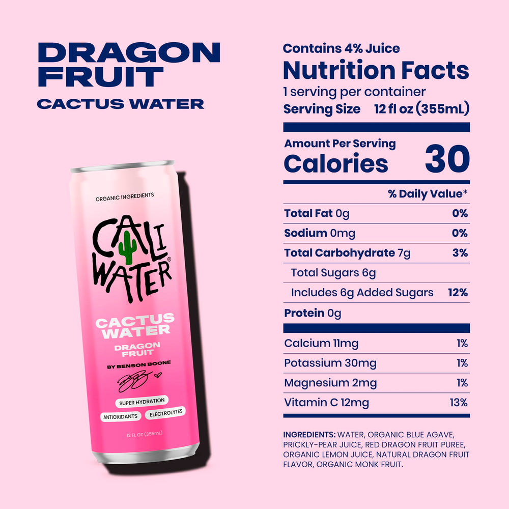 CALIWATER 12-pack box display showing case quantity and shelf-ready packaging