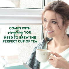 CALMING BLENDS brewed cup on table in cozy setting showcasing relaxation benefit