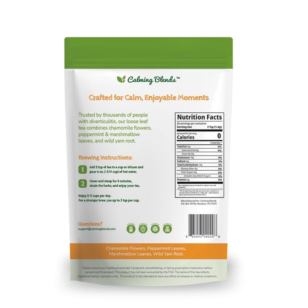 Calming Blends open box with visible teabags highlighting convenience