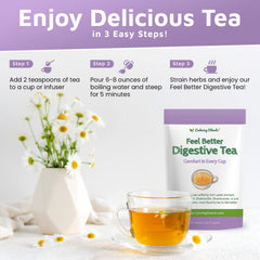 Calming Blends steeping cup held in hands demonstrating warm calming ritual