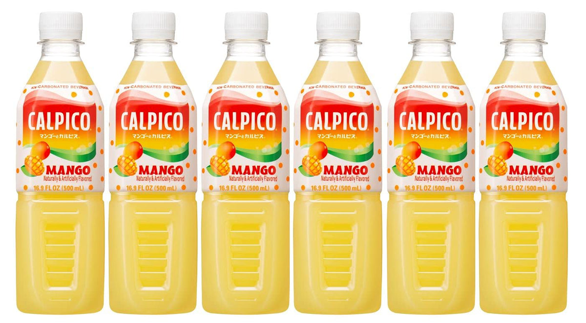 CALPICO mango front packaging showing bottle and label benefit refreshing taste