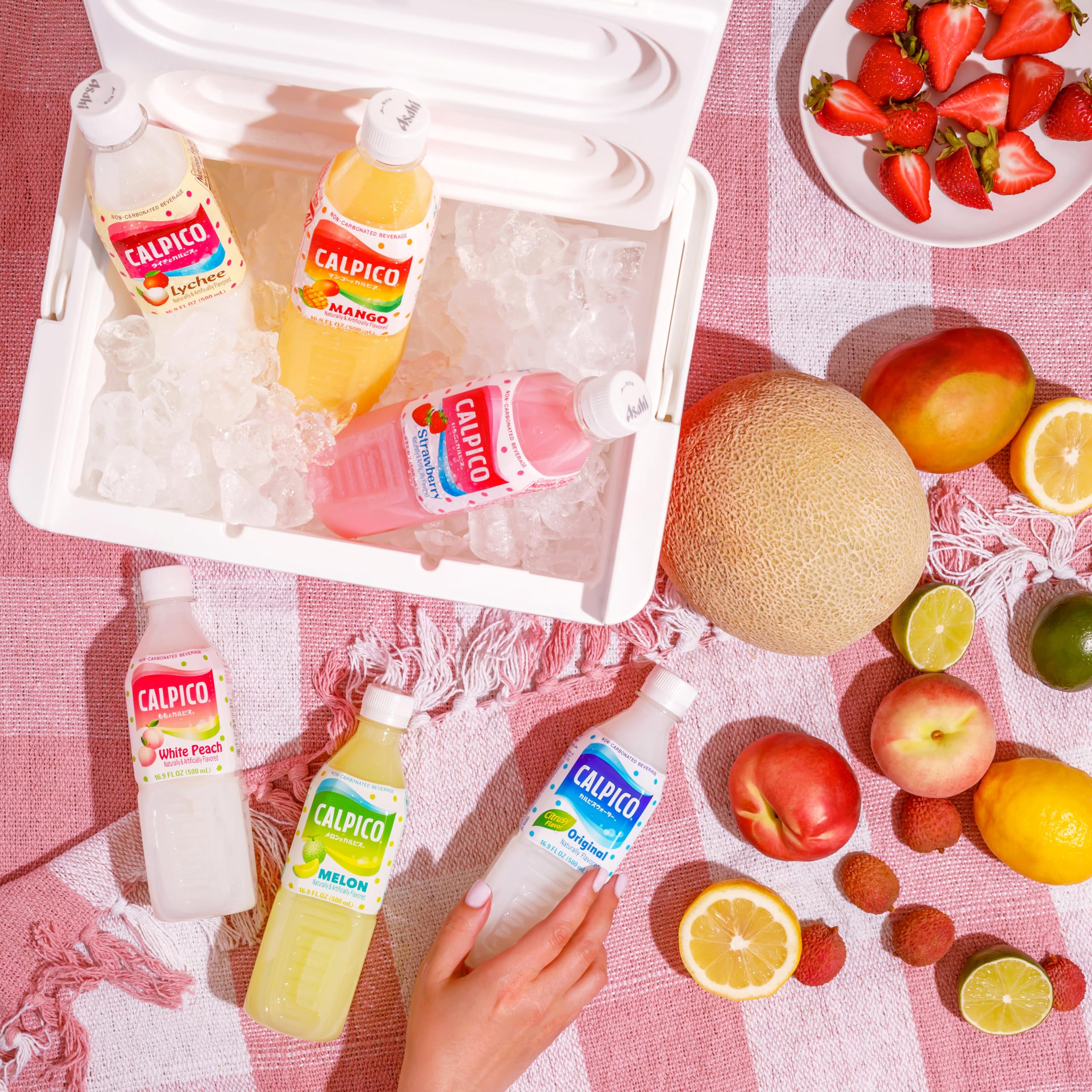 CALPICO White Peach poured over ice showcasing refreshing chilled sip