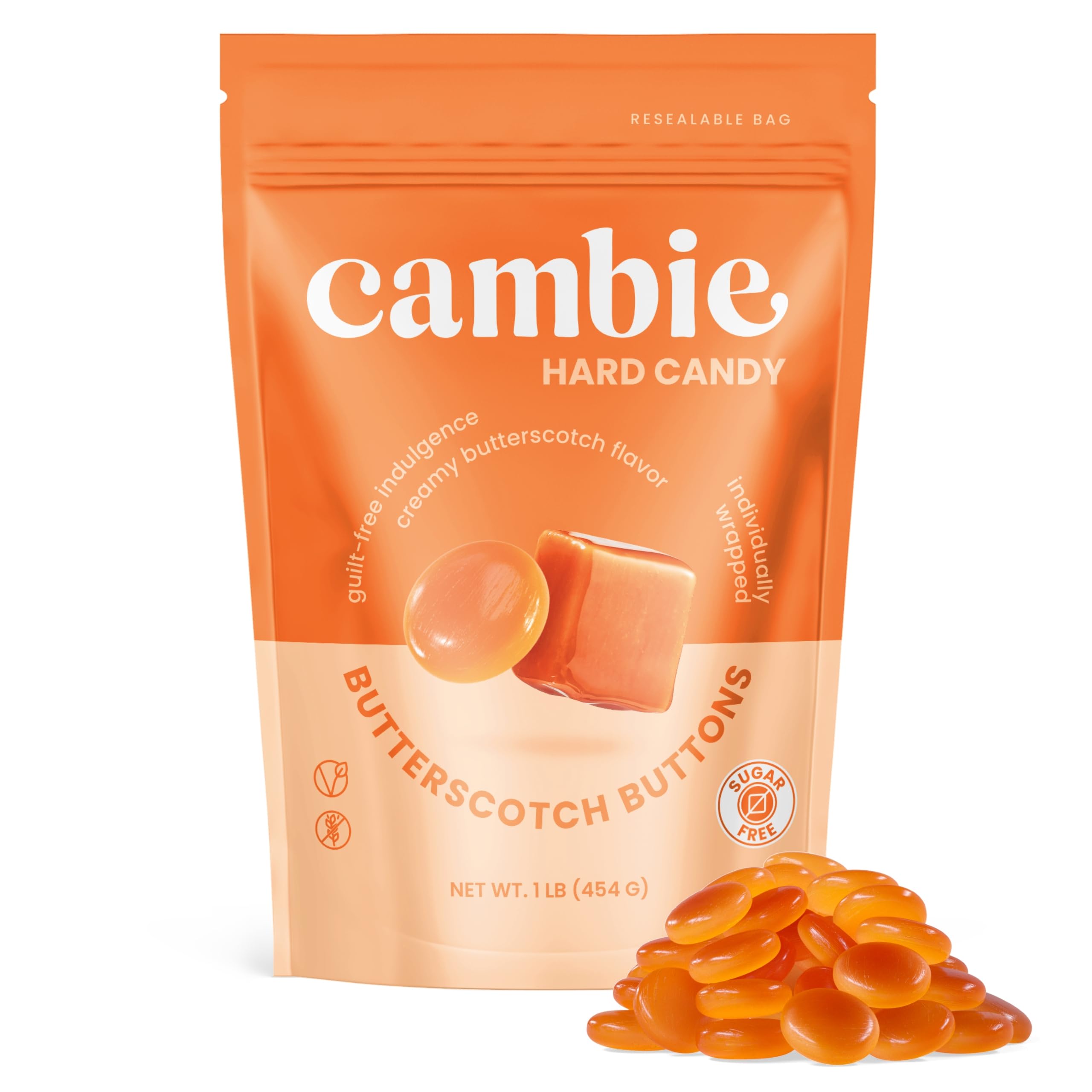 Cambie individually wrapped candies closeup highlighting freshness and portability benefit