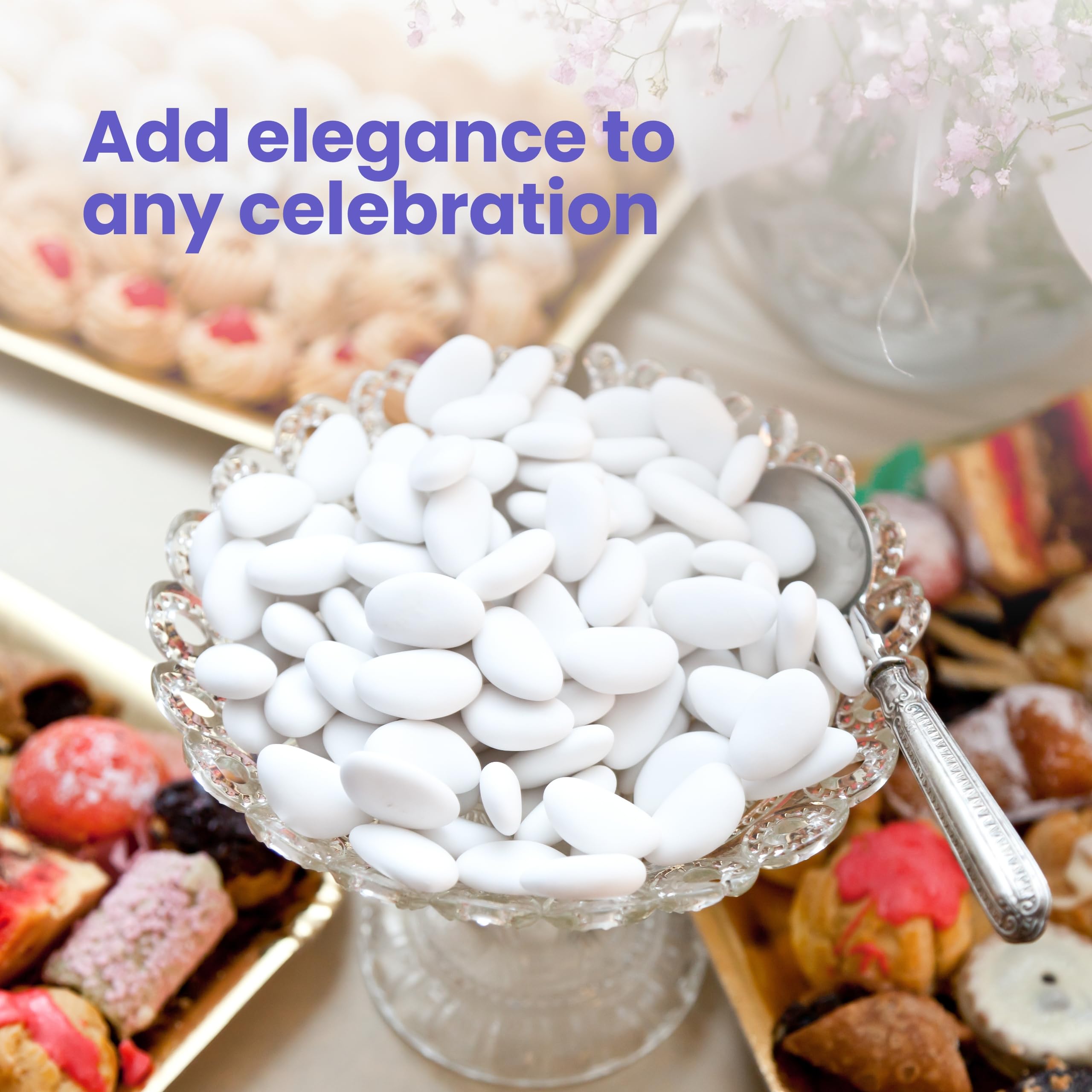 Cambie almonds packed in small favor bags showcasing traditional wedding use