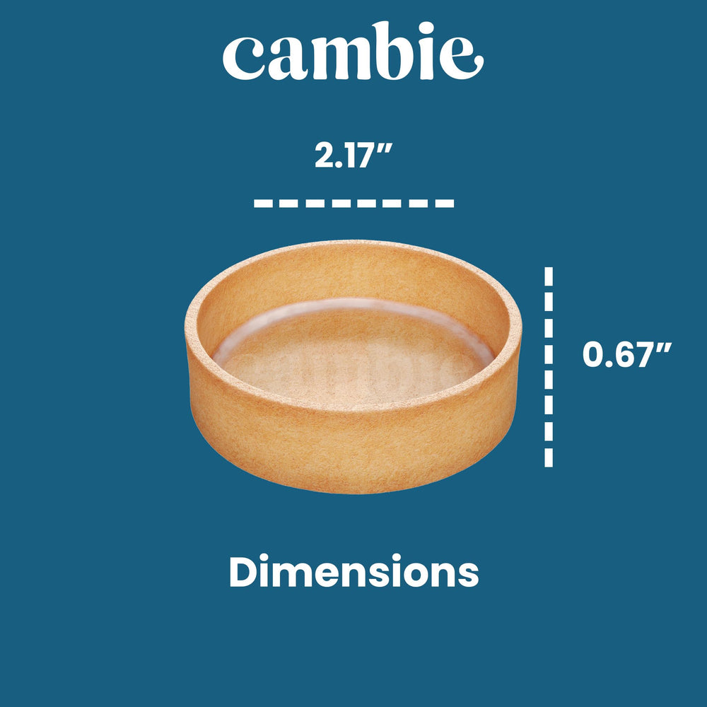Cambie hand holding a tart shell for scale to illustrate single-serve size and portion control