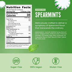 Hand holding Cambie spearmint candy to show real-world size and portion control
