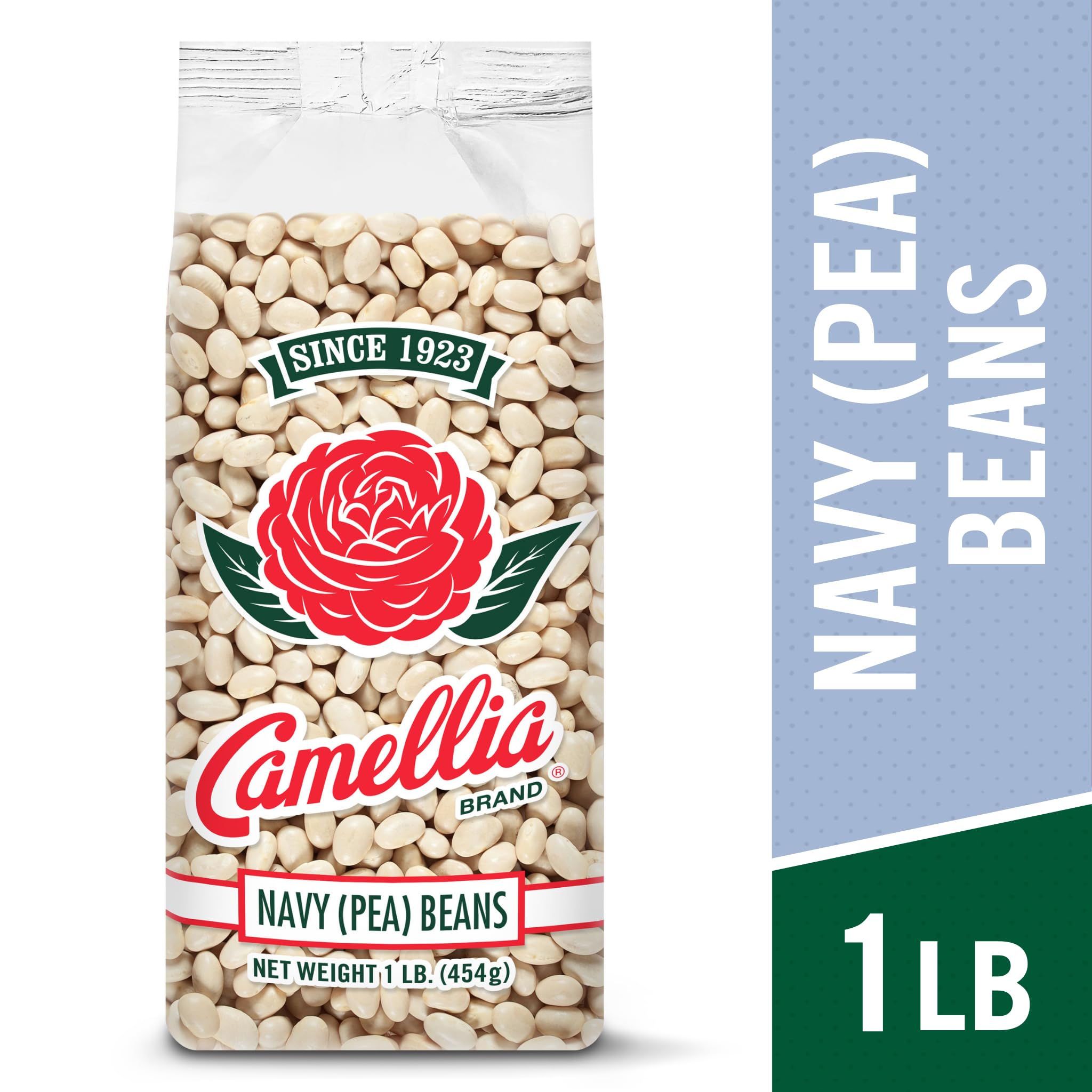 Camellia Brand close-up of navy bean texture showing even cooking surface
