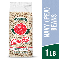 Camellia Brand close-up of navy bean texture showing even cooking surface