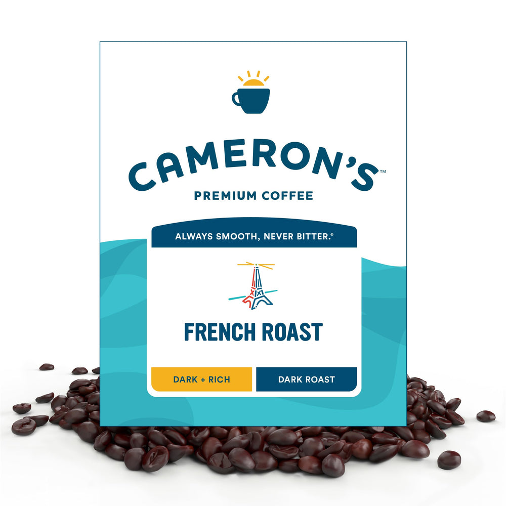 Cameron's Coffee front packaging showing 4 lb bag and branding for easy identification