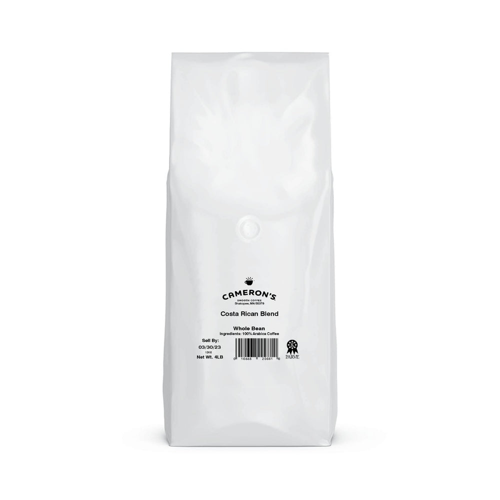 Cameron's Coffee open jar with whole beans preserved for maximum freshness
