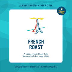 Cameron's Coffee label detail with roast level and origin for quality assurance