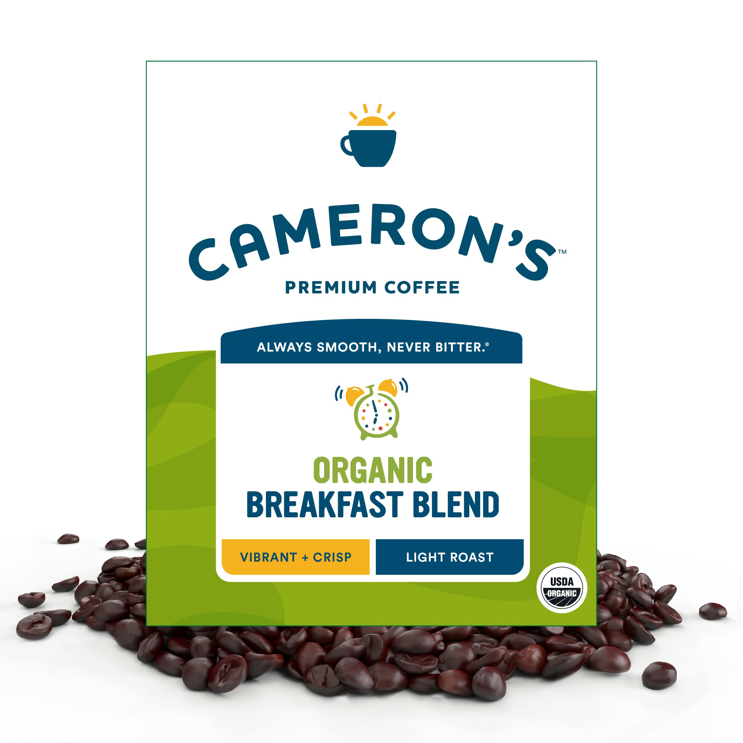 Cameron's Coffee front packaging showing 4 lb bag and branding for easy identification
