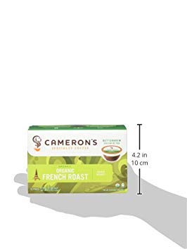 Cameron's Coffee pod close-up highlights roast texture and consistent brewing benefit