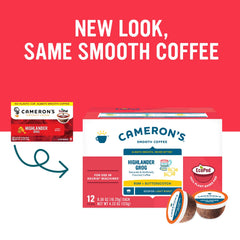 Cameron's Coffee closeup of compostable pod filter, shows natural filter and brewing benefit