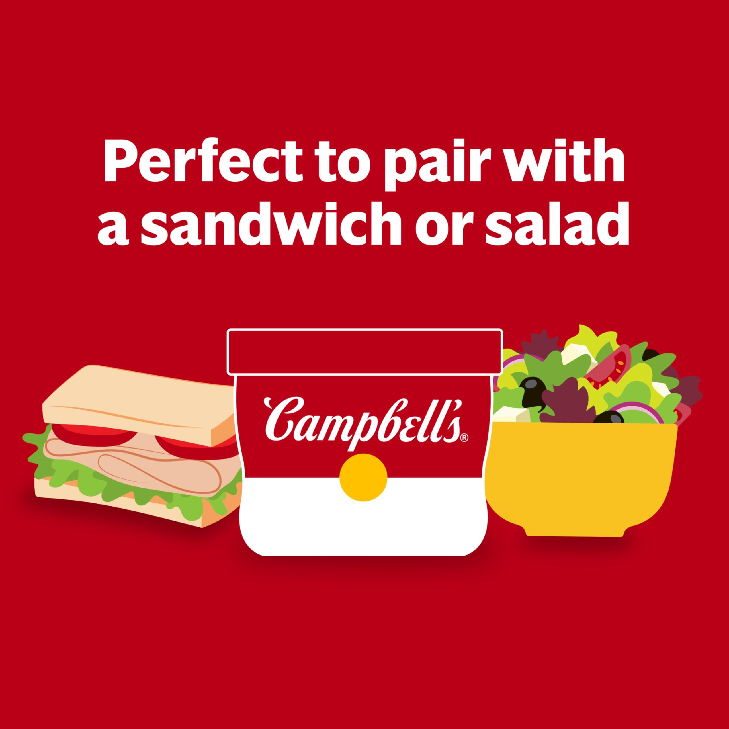 Campbell's bowl inside microwave in office kitchen for quick lunch benefit
