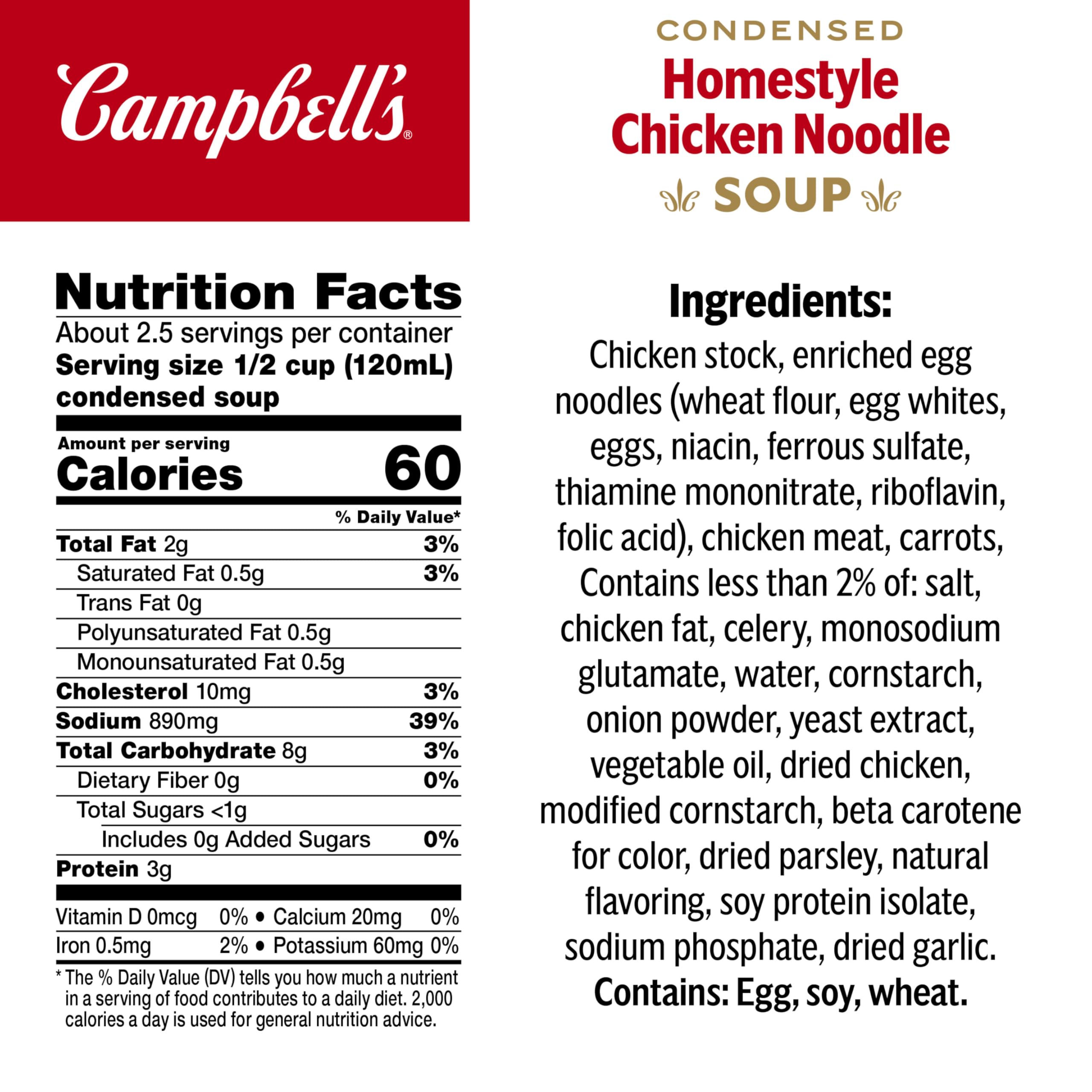 Campbell's close-up of noodles and golden broth highlighting texture and hearty appeal
