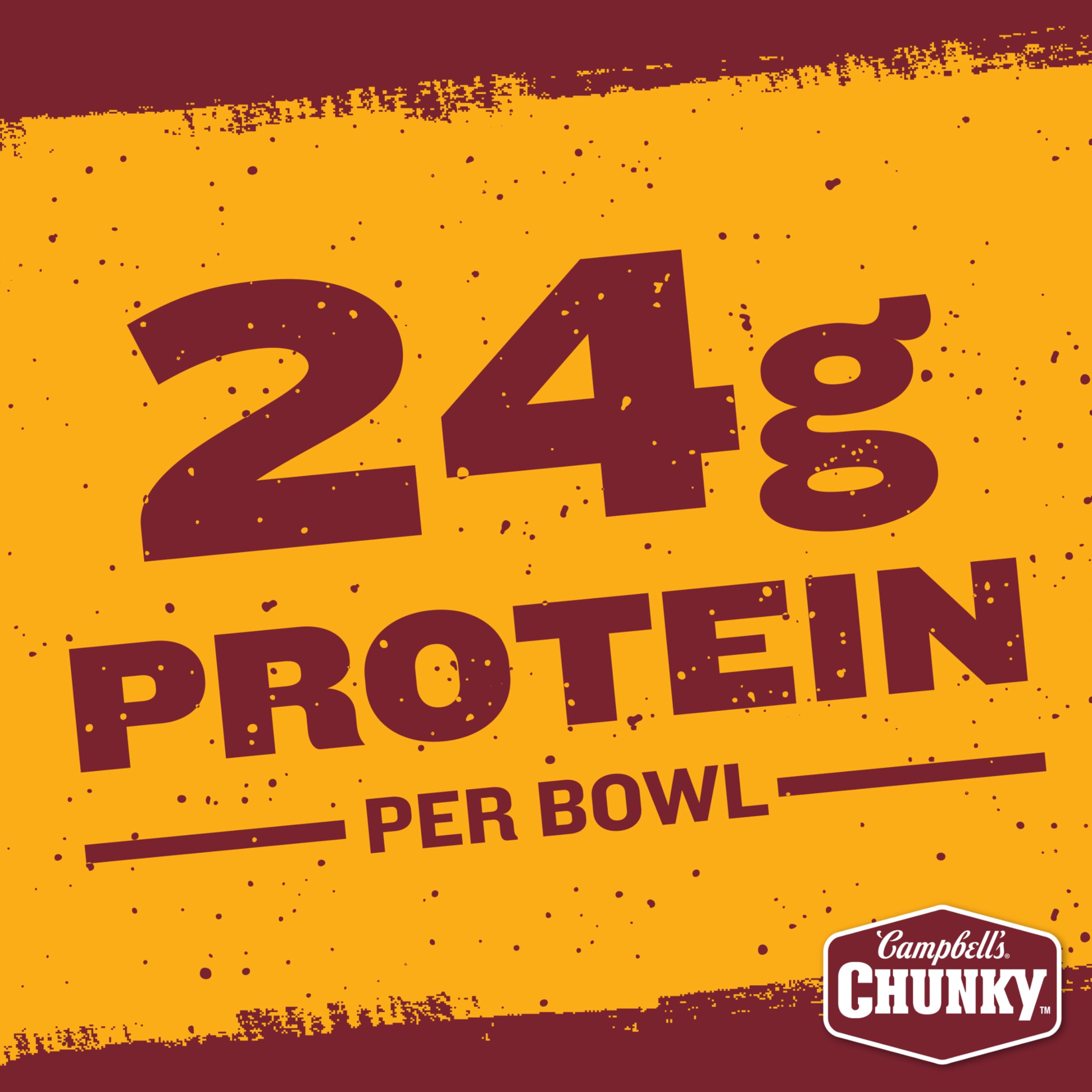 Detail of Campbell’s Chunky kidney beans and seasoned meat crumble for protein