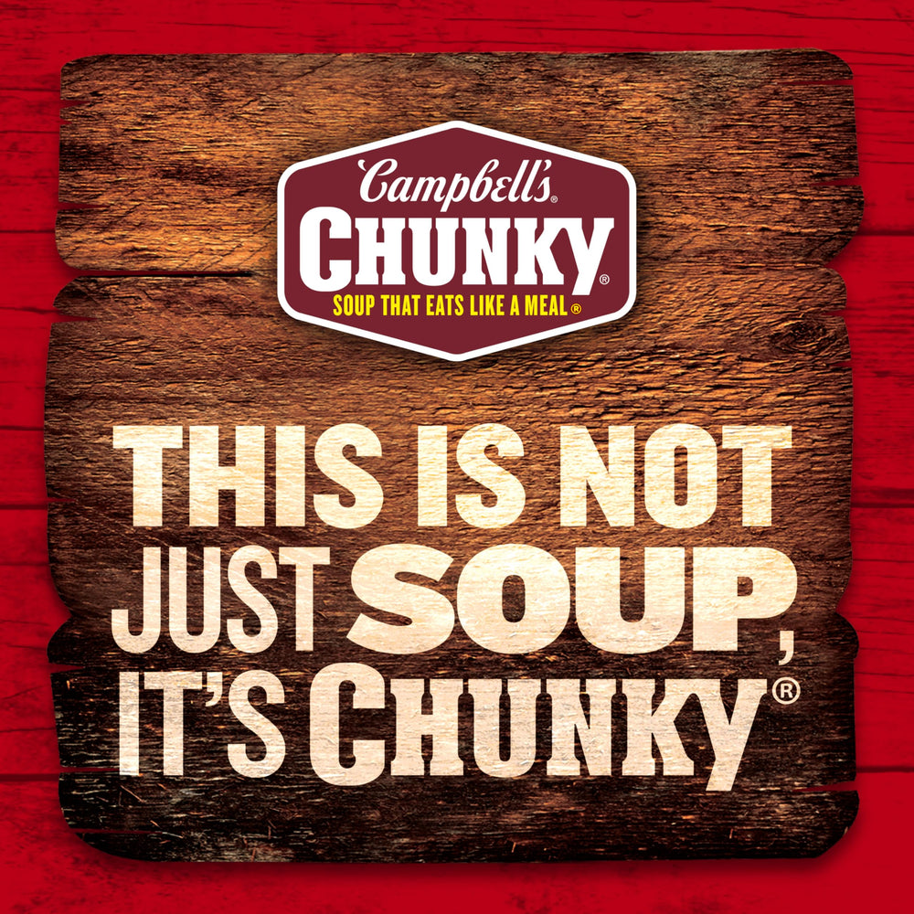 Campbell’s Chunky served at campfire in mug showing portability and outdoor meal option