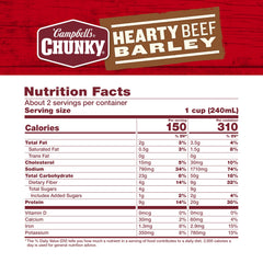 Campbell’s Chunky label close-up highlighting ingredients and bold branding benefits