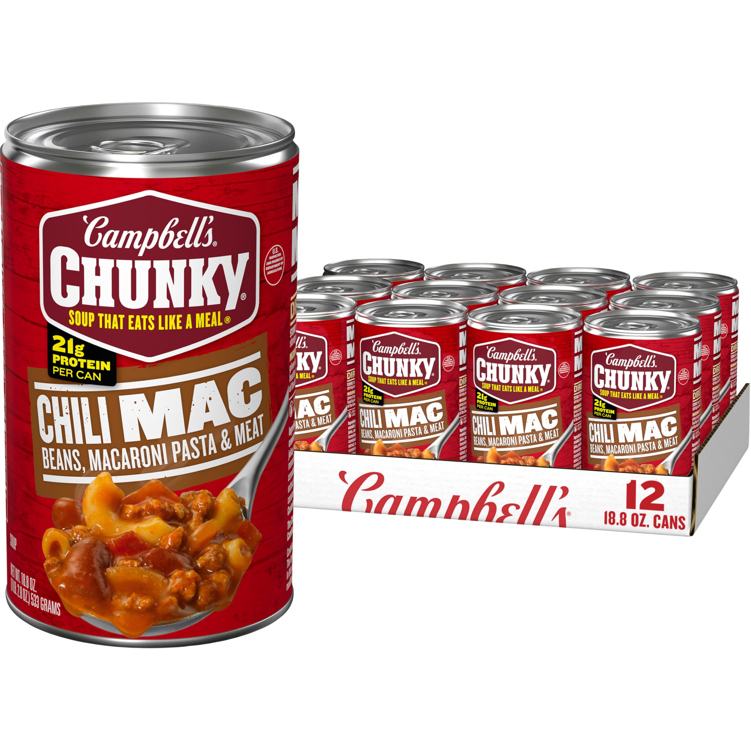 Campbell’s Chunky front can view showing product and label benefits
