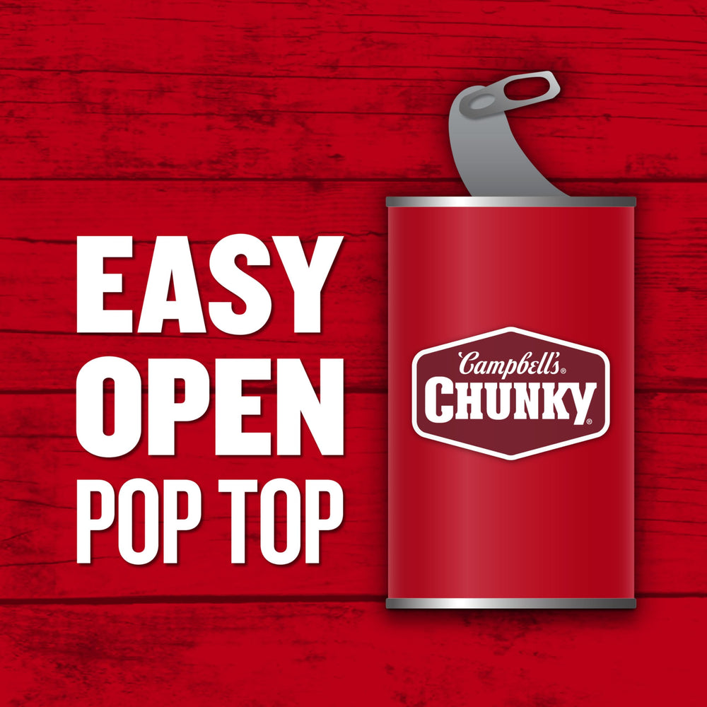 Campbell’s Chunky on stovetop being heated for quick meal preparation