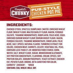 Campbell’s Chunky close-up of chicken pieces and dumplings highlighting hearty bites