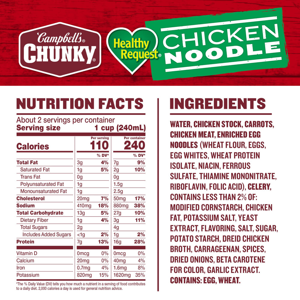Close-up of Campbell's Chunky large white chicken pieces showcasing hearty texture benefit
