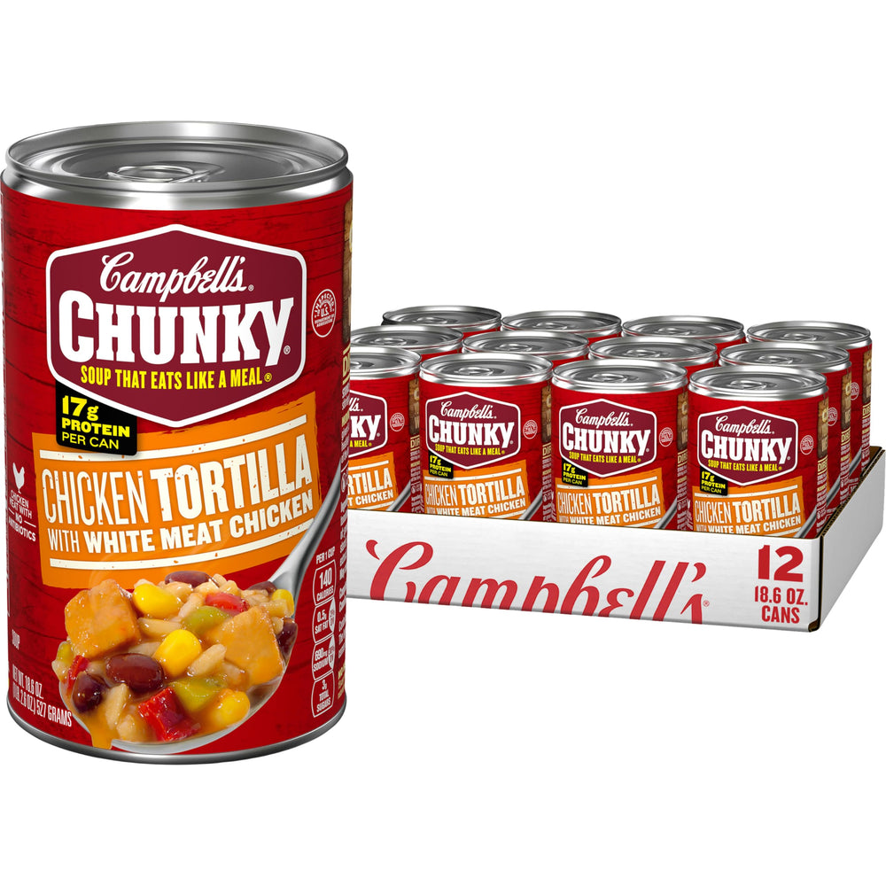 Campbell’s Chunky front can showing full packaging and hearty appeal