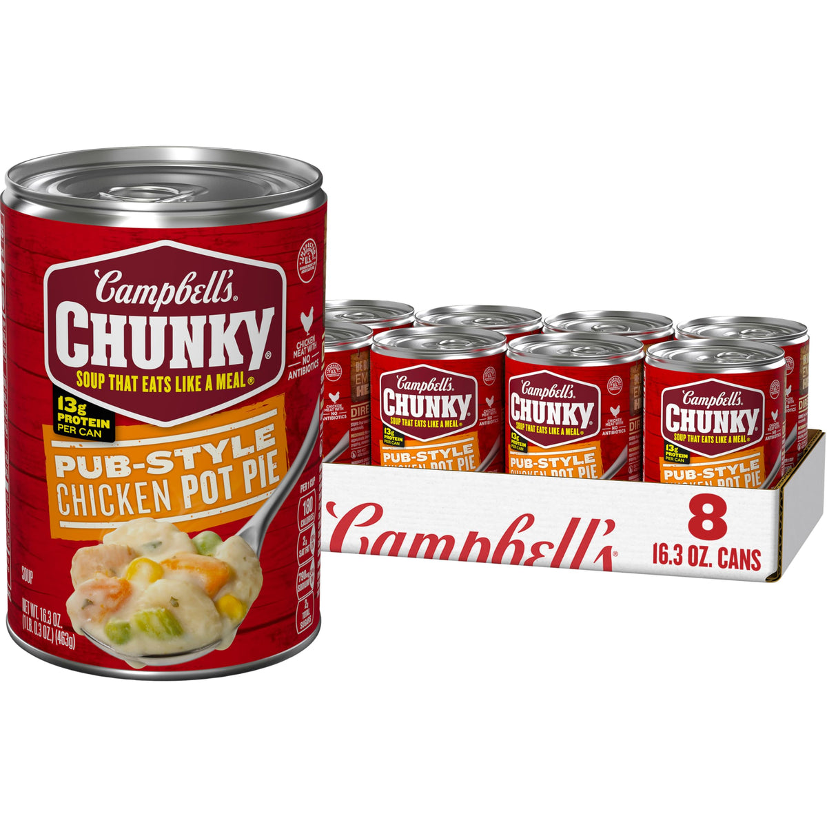 Campbell’s Chunky front of can showing label and easy-meal appeal