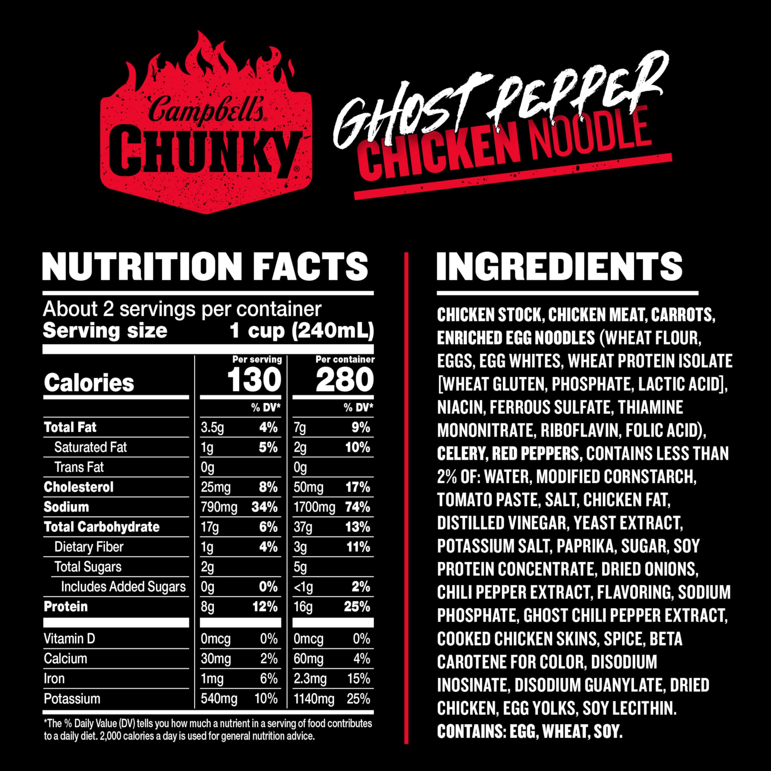 Campbell's Chunky open can showing soup contents and ready-to-heat convenience