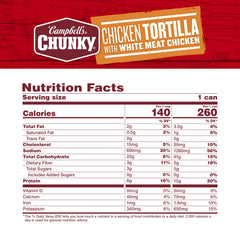 Campbell’s Chunky closeup of chicken and beans highlighting protein pieces