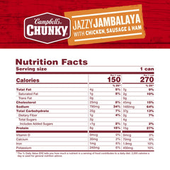 Campbell’s Chunky bowl of jazzy jambalaya served hot offering a hearty meal