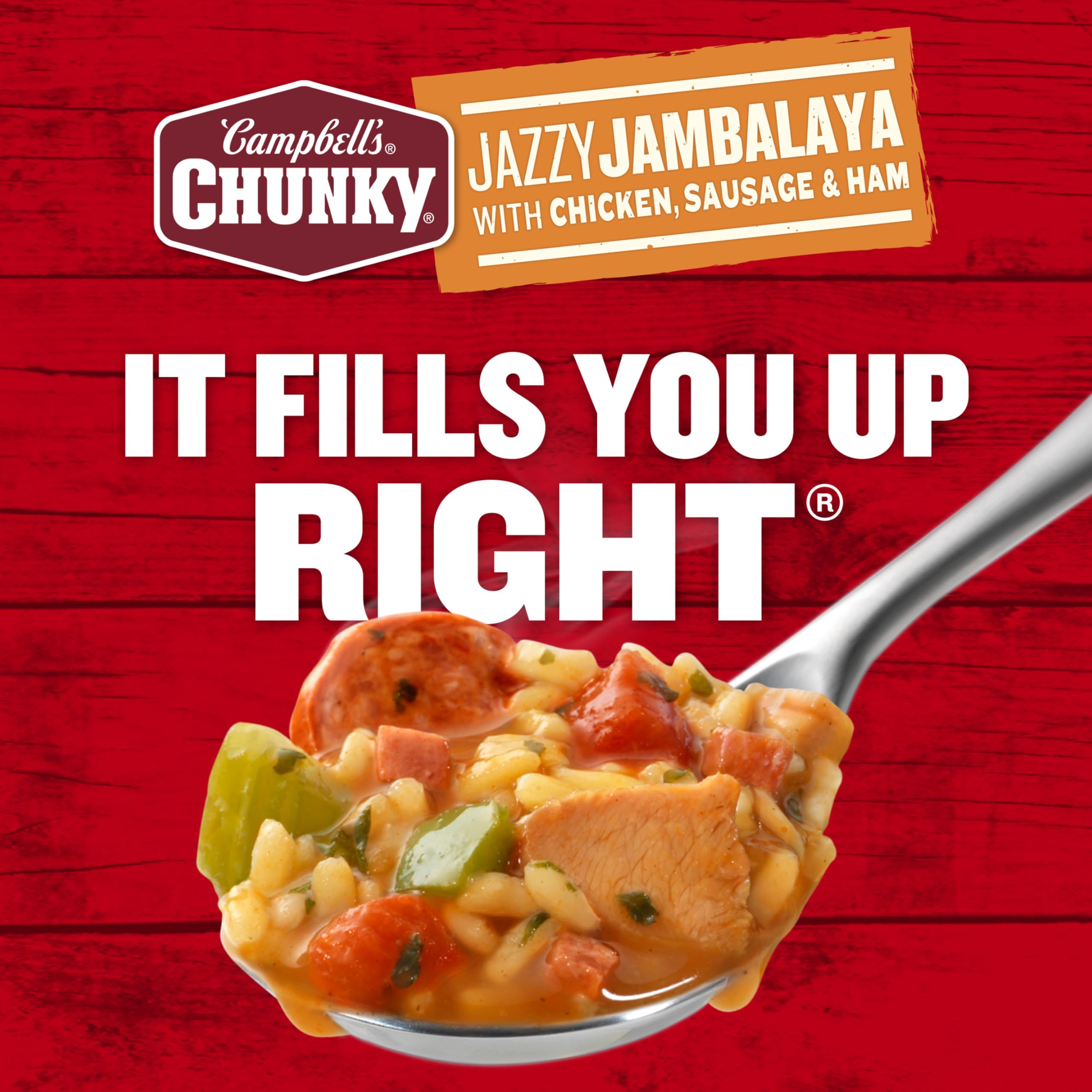 Campbell’s Chunky can beside camping gear illustrating portable meal solutions outdoors