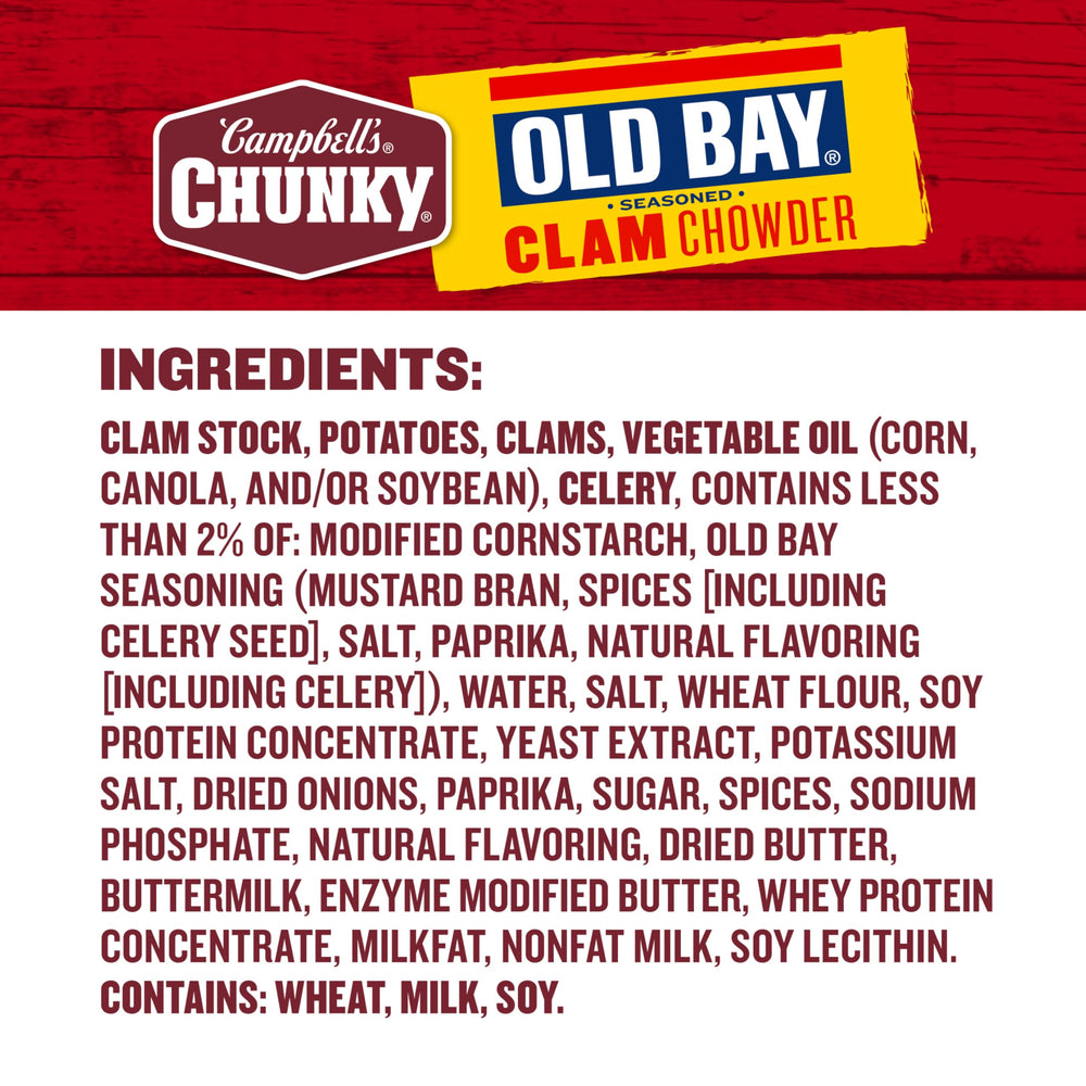 Campbell’s Chunky pouring chowder into bowl for quick meal benefit