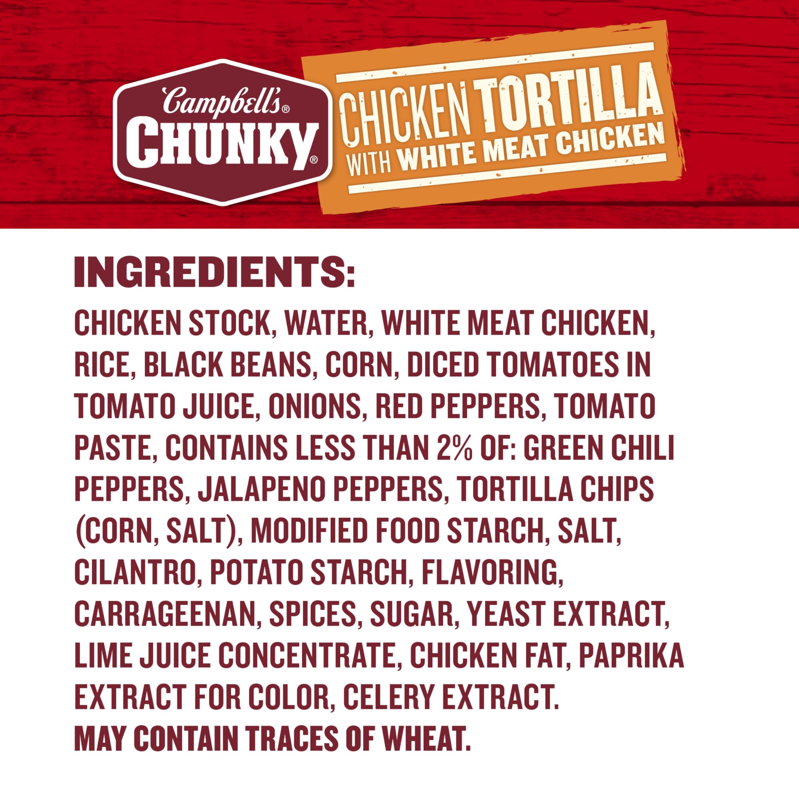 Campbell’s Chunky open can showing soup contents ready to serve