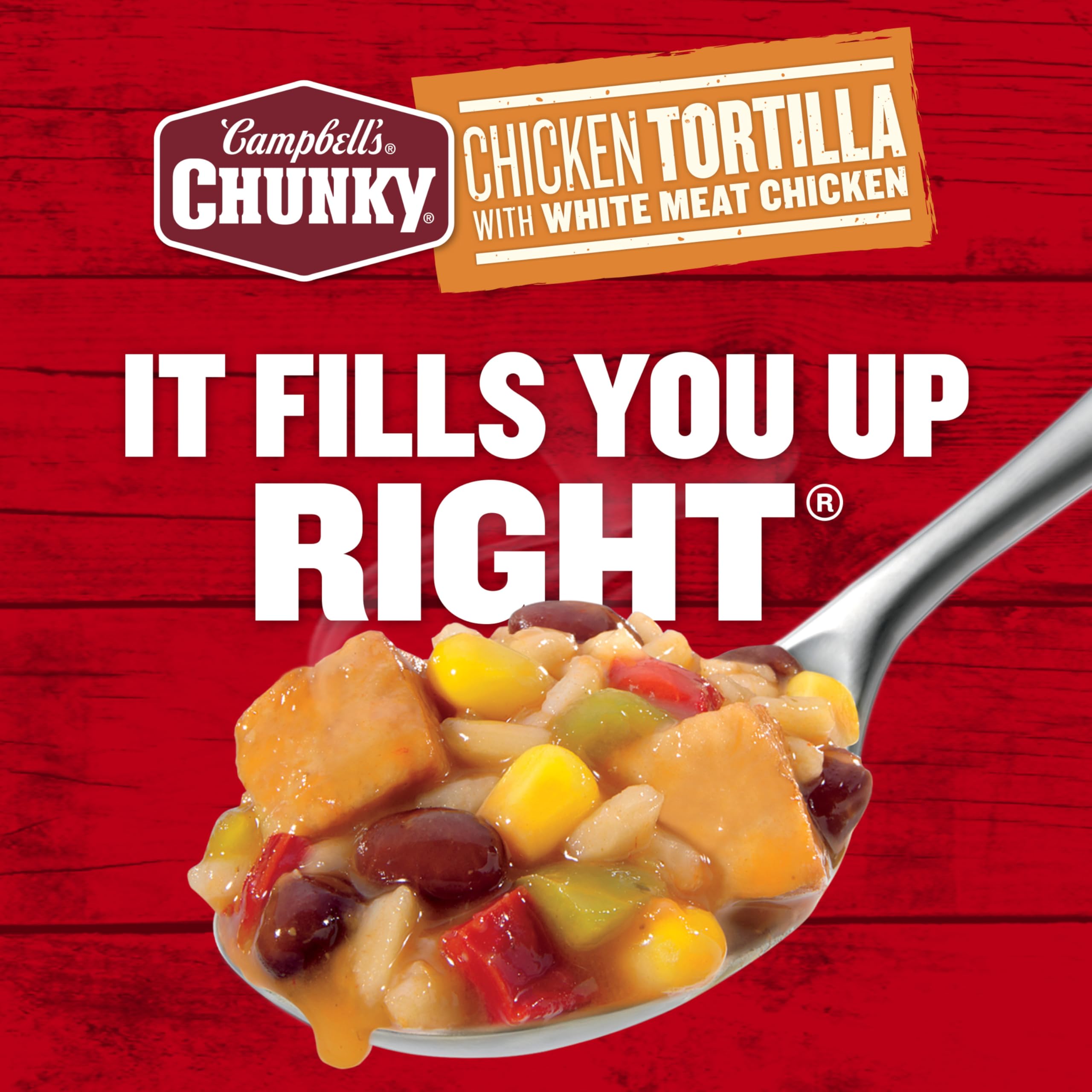 Campbell’s Chunky heated over campfire showing portability and outdoor use