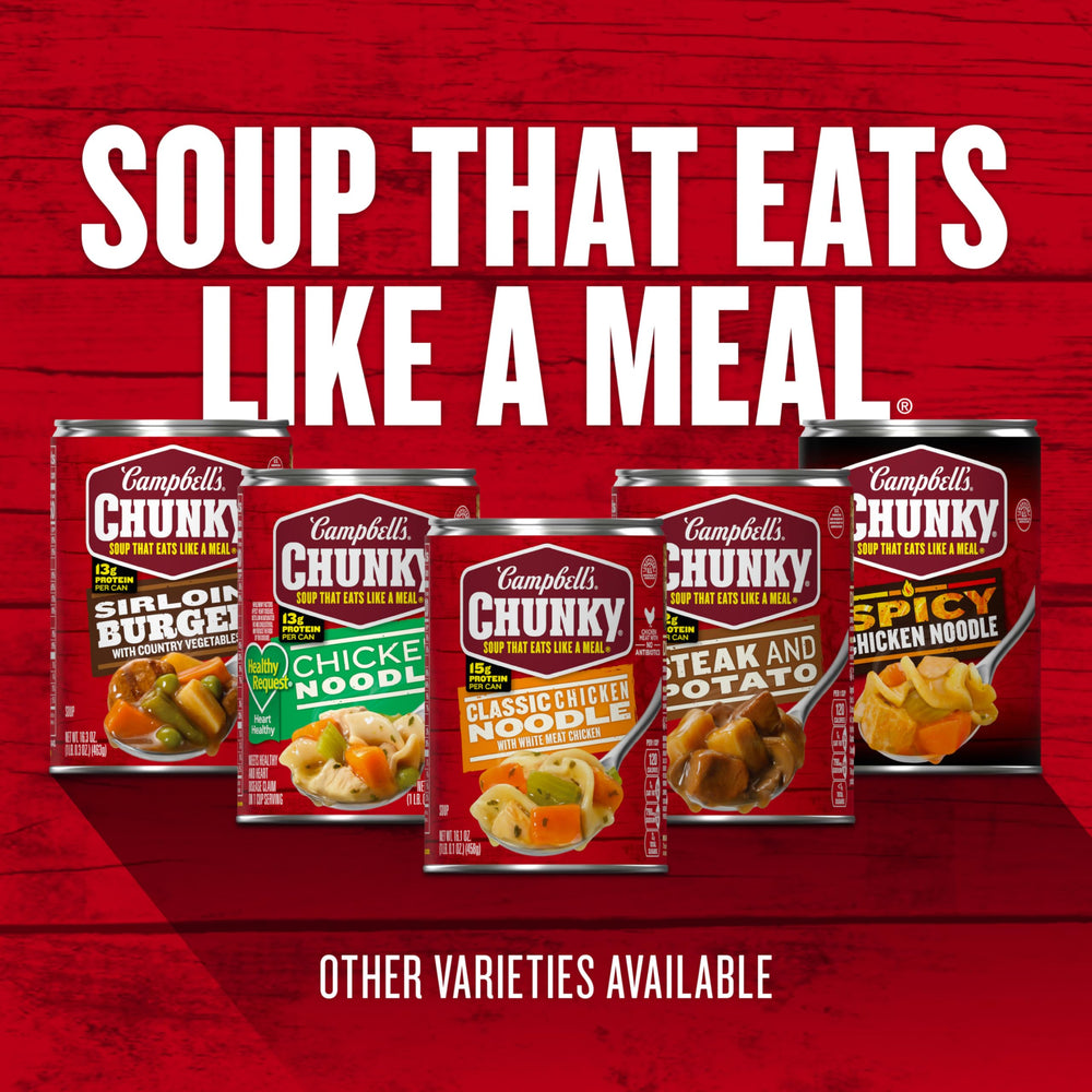 Campbell’s Chunky recyclable can label emphasizing easy disposal