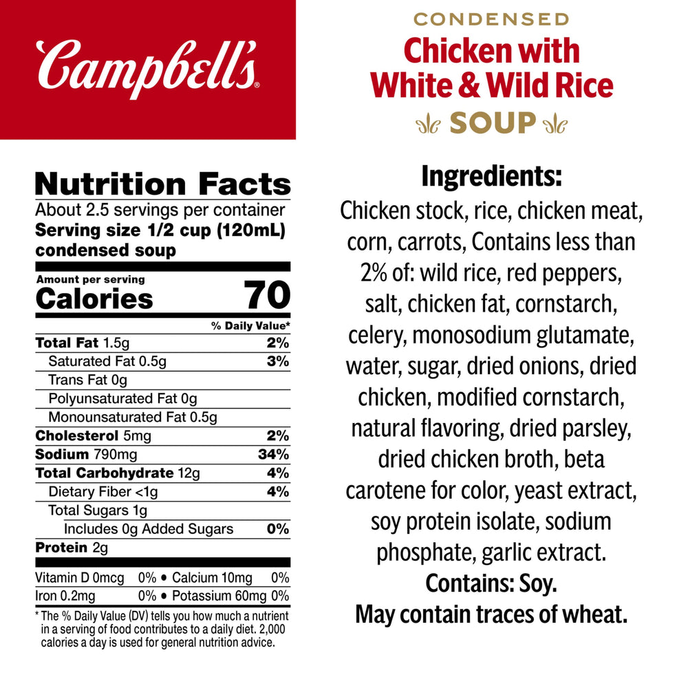 Campbell's close-up of white and wild rice texture highlighting hearty bite benefit
