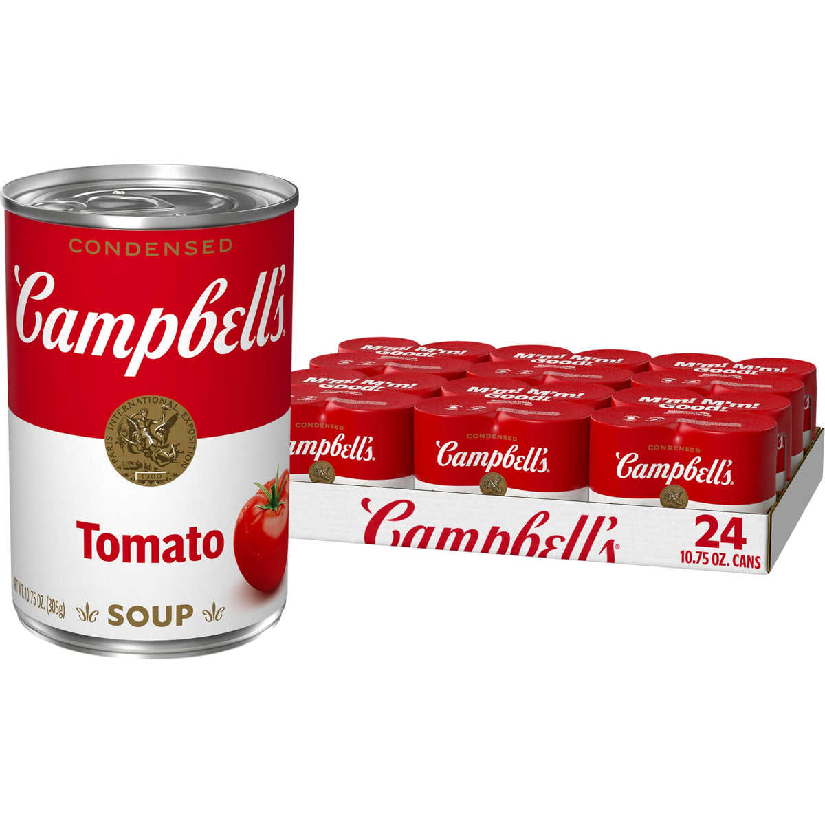 Campbell's front can label showing product and easy recognition benefit