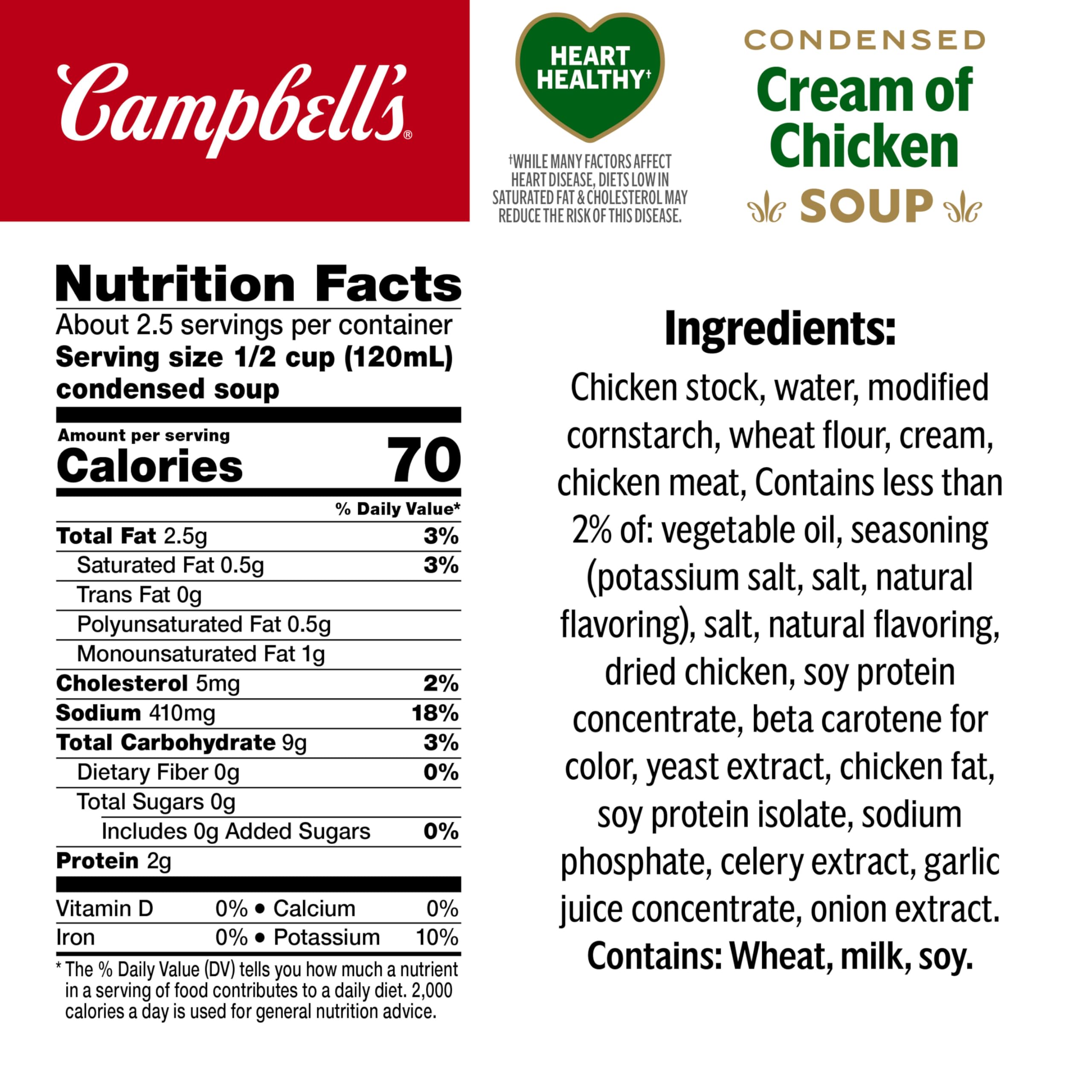 Campbell's open-can top view showing condensed soup texture, easy-meal preparation benefit