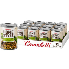 Campbell's Homestyle front can showing label and serving suggestion benefit: quick recognition