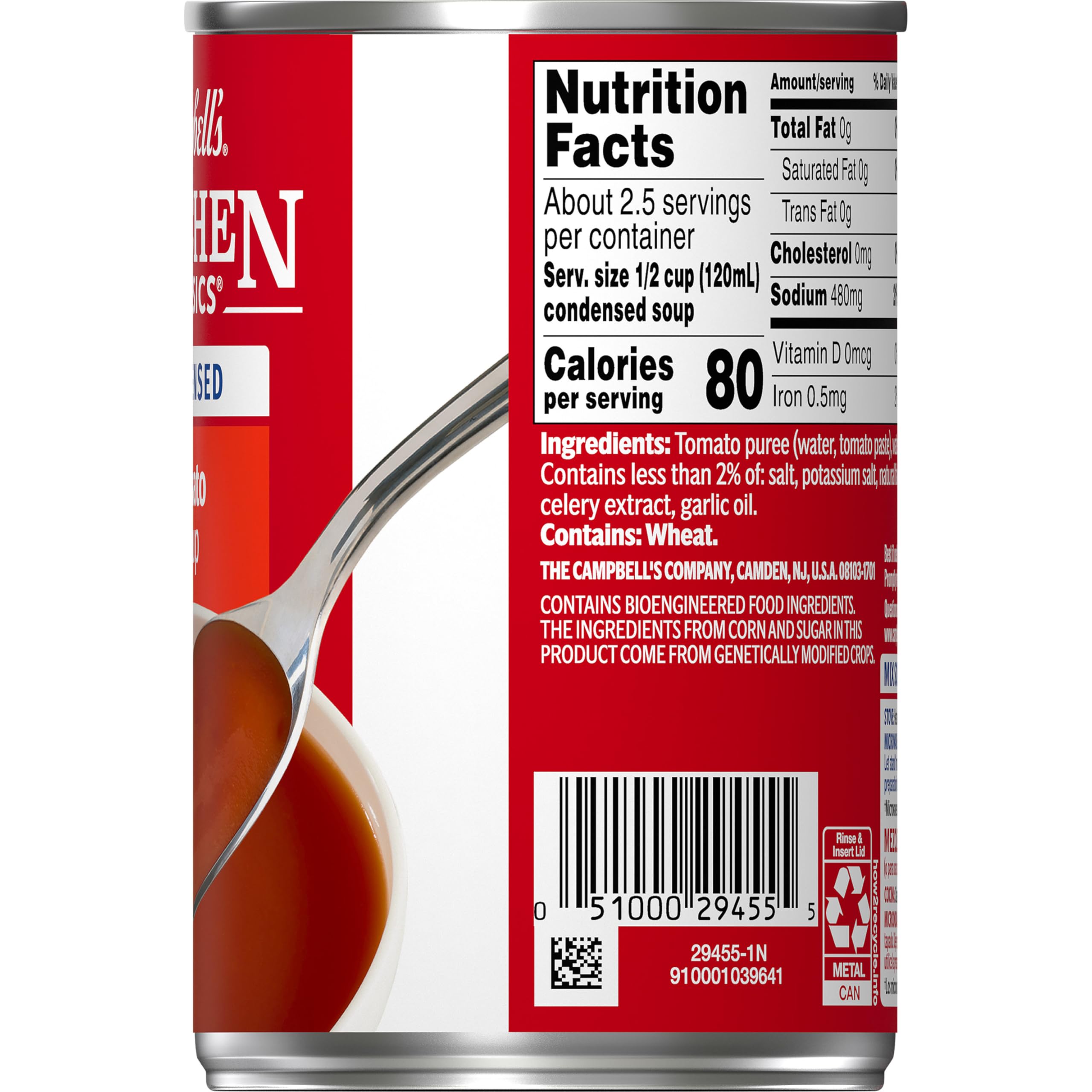 Campbell's 12-pack stacked in pantry illustrates bulk storage and pantry-ready benefit