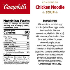 Campbell’s label and nutrition panel visible to check ingredients and dietary info