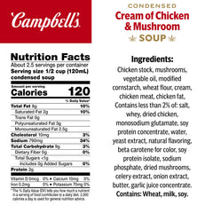 Campbell's label close-up highlighting ingredients and clear product details
