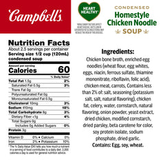 Campbell’s open can exposing egg noodles and bone broth for hearty texture benefit