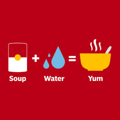 Campbell's soup heating on stovetop showing quick preparation benefit